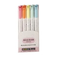 thumbnail image 1 of Weloille Dual Tip Highlighter Pen 5Pcs, No Bleed Smooth Writing Marker Pens, Vibrant Color Fine Broad Tip Markers, Graffiti Pens for Journaling, Note Taking, Art Creation, 1 of 6