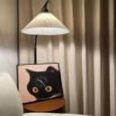 Weloille Easter Acrylic 2D Egg Ornament with Base 1-Piece, Brain Overload Thinking Cat Meme Wall Clock
