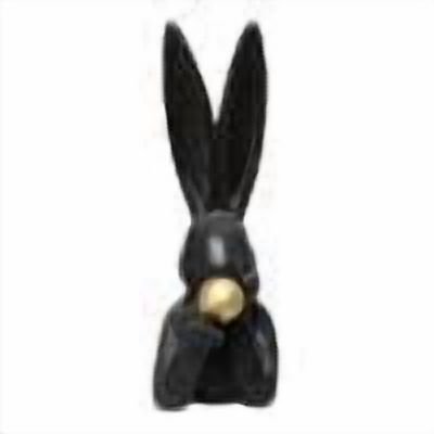 Weloille Easter Egg Holding Bubble Blowing Rabbit 1 Pack, Cute Cartoon Bunny Figurine, Hand Painted Vivid Design, Decorative Rabbit Ornament for Easter Home Table Party Decor