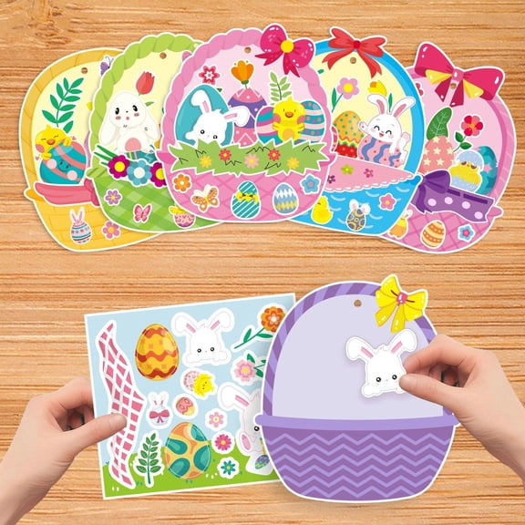 Weloille Easter Paper Art Decoration Set 24 Pieces, Scenery Card Craft Kit, Creative DIY Art Project Supplies, Decorative Ornament Set for Home, Party, Easter Themed Event Decoration