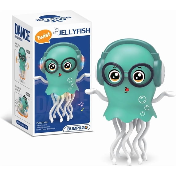 Weloille Electric Dancing Jellyfish 1 Pcs, LED Light Up Moving Jellyfish for Party Decor, Novelty Toy for Home Bar Entertainment