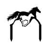 Weloille Elegant Iron Art Garden Decor Luminous Hollow Horse Grass Stake Handcrafted Outdoor Patio And Yard Sculpture For A Whimsical Feeling
