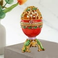 thumbnail image 1 of Weloille Exquisite Hand Painted Easter Egg Style Decorative Enamel Trinket Box Unique Gift for Family, 1 of 6