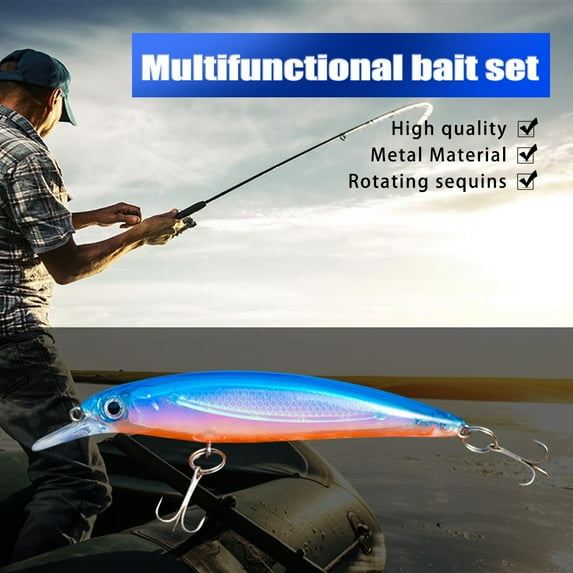 Weloille Fake Bait, Sequined Soft Bait, Cocked Mouth Bait Set