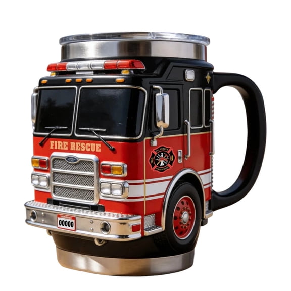 Weloille Fire Rescue Cup 1 Piece, Tribute to Brave Firefighters, Durable Ceramic Mug, Inspirational Gift for , Office Home Use
