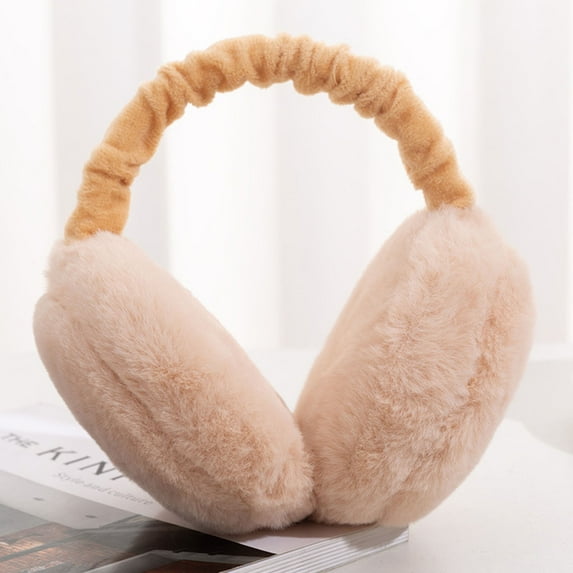 Weloille Fluffy Ear Muff Plush Foldable Earmuffs Winter Earmuffs Girls Boys Cold Weather Ear Warmer