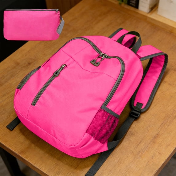 Weloille Foldable Backpack 1 Piece, Waterproof Fabric Anti Theft Back Zipper, Tear Resistant Breathable Shoulder Straps, Large Capacity Rucksack for Hiking Camping Travel