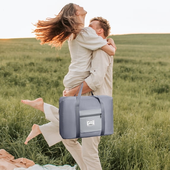 Weloille Foldable Travel Duffel Bags Tote Bag Gym Bag Sports Shoulder Bag Large Luggage Bag Weekend Overnight for Women and Men