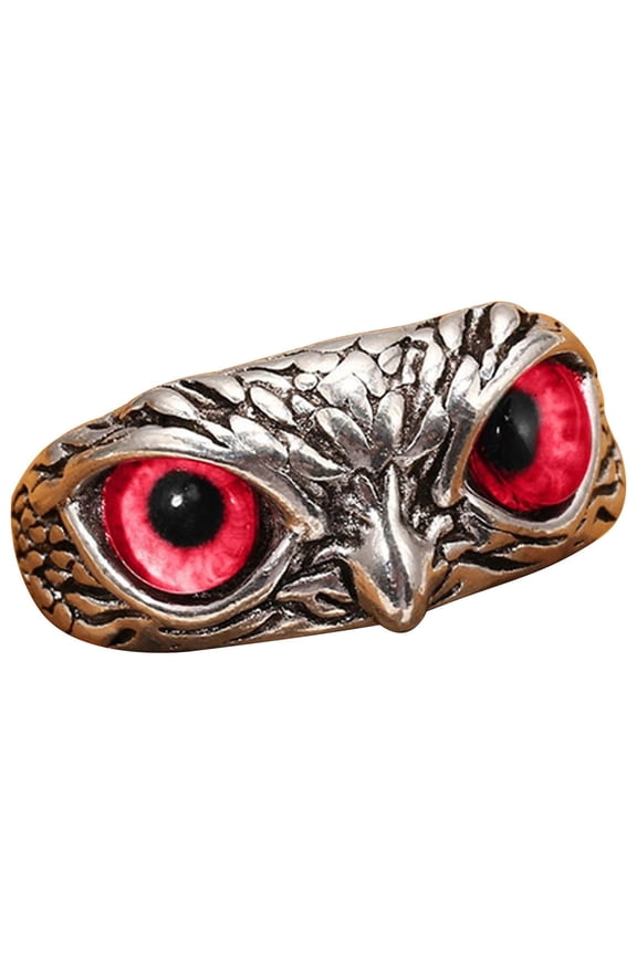 Foreign Trade Unique Cute Multicolour Cat's Eye Owl Ring