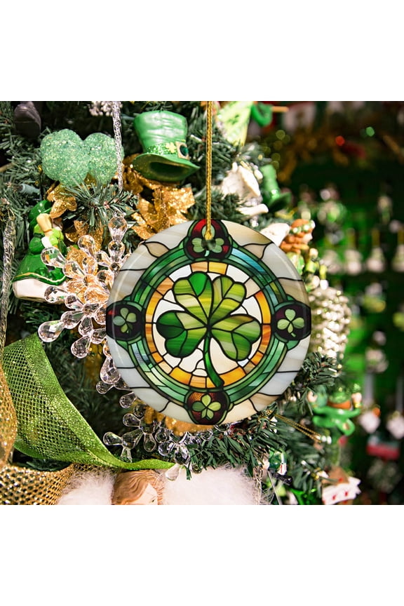 Four Leaf Clover Hanging Ornament, 0.26 Feet Cute Fortunate Symbol Decor Pendant, Fade Resistant Small Hanging Decor for Home Window Car Bag Keychain Holiday Party Favor