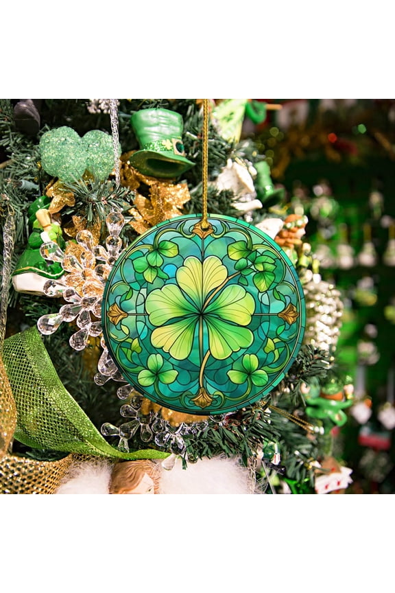 Four Leaf Clover Hanging Ornament, 0.26 Feet Cute Fortunate Symbol Decor Pendant, Fade Resistant Small Hanging Decor for Home Window Car Bag Keychain Holiday Party Favor