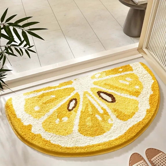 Weloille Fruit Bathroom Rug Mat, Ultra Absorbent Microfiber Shaggy Door Mat, Machine Washable Bath Rug Carpet for Toilet Bathtub Bedroom (40x60cm)