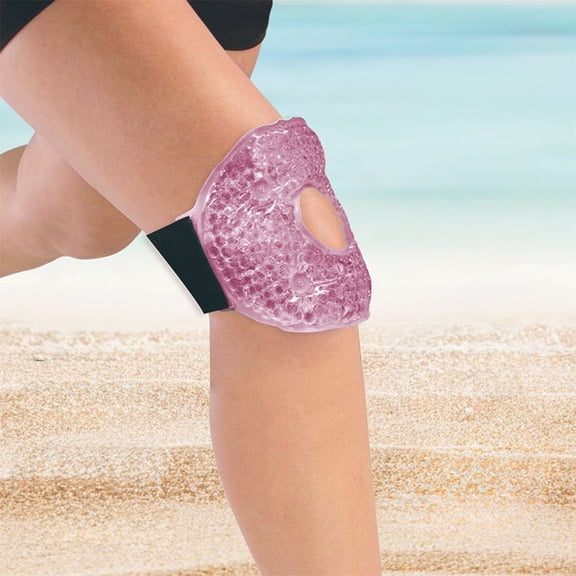 Weloille Gel Bead Hot Cold Therapy Pack 1pc, Reusable Pink Dual Use Hot Cold Compress Bag, Fast Relief Portable Pain Relief Pad for Post-Workout Soreness Swelling Sprains Home Use