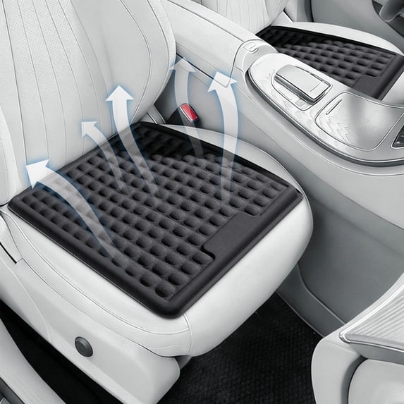 Weloille Gel Cooling Seat Cushion 1 Piece, 1.25x1.25 Feet Square Ice Silk Pad, Breathable Non-Slip Pressure Relief Chair Mat, Cool Comfortable Seat Pad for Car Office Home Chair Long Time Sitting