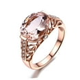 thumbnail image 1 of Weloille Gem Ring Morganite Ring Rose Gold Diamond Ring, 1 of 9