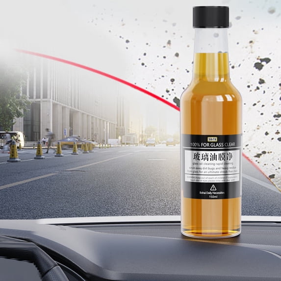 Weloille Glass Film Removal Cream, 50ml/300ml Car Glass Oil Film Cleaner, Car Windshield Oil Film Cleaner, Glass Stripper Water Spot Remover for Car & Home Bathroom Glass