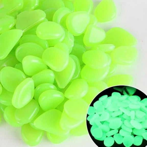 Weloille Glow in The Dark Pebbles, Glow Rocks Luminous Stone for Fish Tank, Aquariums Rocks Garden Yard, Path Patio Decorations Powered by Light or Solar