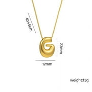 Weloille Gold Bubble Letter Necklace for Women, Gold Plated Initial Letter Pendant Necklace Dainty Charm Necklaces for Women Trendy Custom Name Necklace Gold Jewelry Letter G