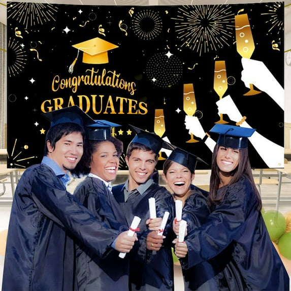Weloille Graduation Decorations Congratulations Graduation Banner 2024 Graduation Banner Graduation Decorations Graduation Photo Backgrounds (70.86x45.27in)