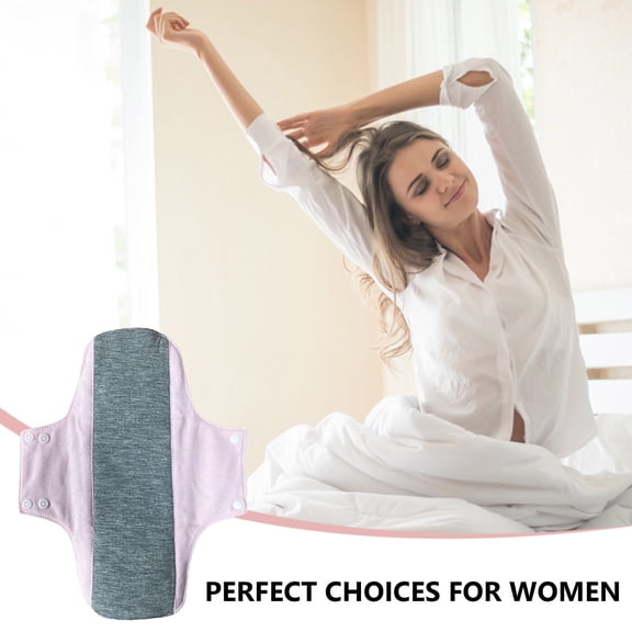 Weloille Graphene Color Cotton Sanitary Pad, Washable Leakproof Reusable Menstrual Pads with Snap Fasten for Women's Comfort and Security
