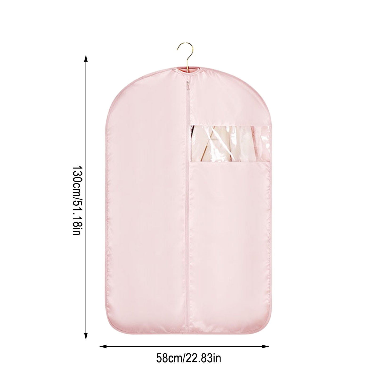 Weloille Hanging Clothes Cover for Long Coats, Breathable Fabric Dust Proof Storage Bag with Garment Protector, Ideal for Winter Jackets and Down Jackets, Home Organization Essential