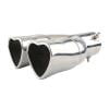 Weloille Heart Shaped Car Exhaust Tail Pipe 1Pc, Dual One-to-Two Stainless Steel Muffler Tip, Universal Rust Proof Exhaust Modification Accessory for Most Cars