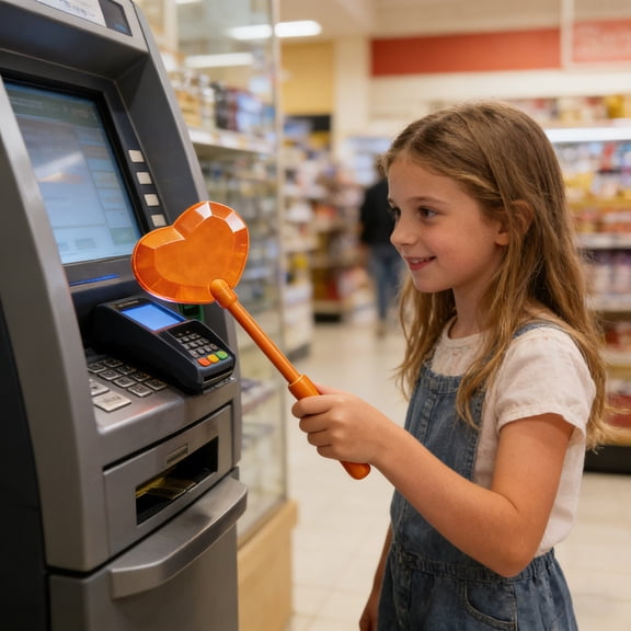 Weloille Heart-Shaped Contactless Payment Wand, Cardless Tap to Pay Device with Secure Encryption, Portable Design for Effortless Transactions, Fashion Payment Accessory