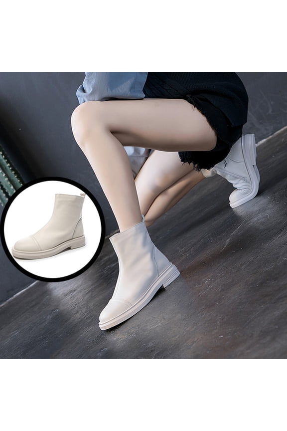 Hidden High Heel Zipper Wedge Boots, Vintage Calf Boots Women's Leather Women's Shoes Vintage Western Flat Boots, Calf Boots Women's Flat Boots