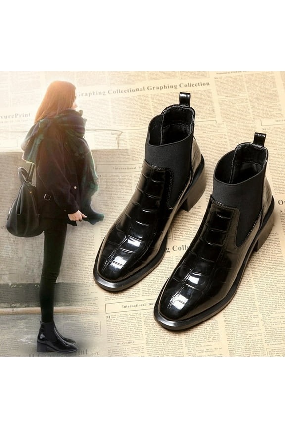 Hidden High Heel Zipper Wedge Boots, Vintage Calf Boots Women's Leather Women's Shoes Vintage Western Flat Boots, Calf Boots Women's Flat Boots