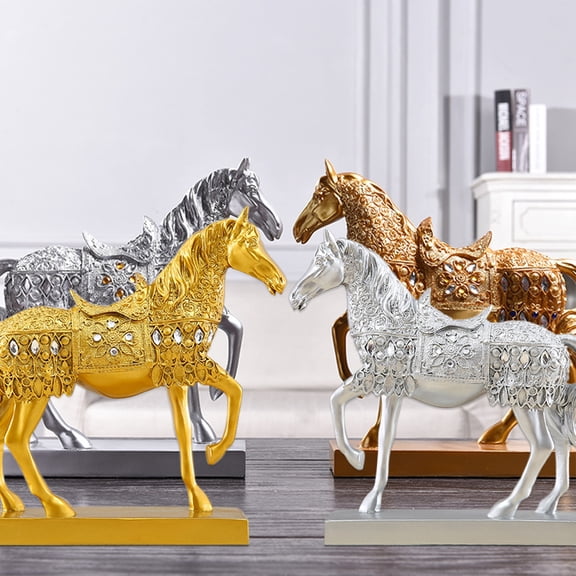 Weloille Home Decoration Desktop Flat Horse Ornaments Resin Crafts for Mother's Day Anniversary Marry Valentine Birthday