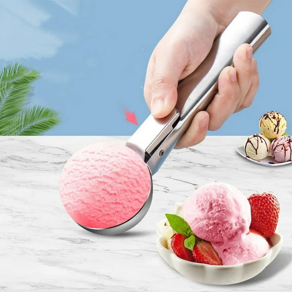 Weloille Ice Cream Scoop with Non-Slip Handle, Professional Heavy Duty Sturdy Scooper, Premium Kitchen Tool for Cookie Dough, Gelato, Sorbet, Melon