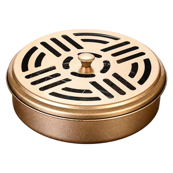 Weloille Incense Holders Mosquito Coil Holder Round Windproof Mosquito Repellent Rack with Cover Portable Bug Insect Repellent Incense Coils Burner