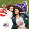 thumbnail image 1 of Weloille Independence Day Necklace Fashion Diamond Pendant Clavicle Chain Necklace Pendant, 1 of 1