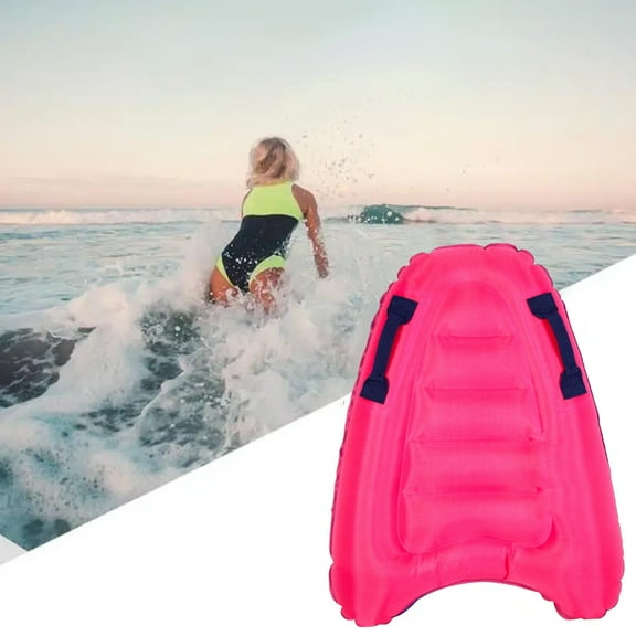 Weloille Inflatable Plastic Surfboard 1Pc, Portable Anti-Slip Wear-Resistant, Lightweight Fast Inflation Buoyant Water Sport Board for Adult Summer Beach Pool Surfing Swimming Use