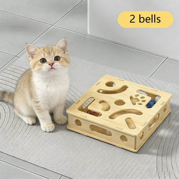Weloille Interactive Cat Toy Digging Maze Box with Random Color Balls for Mental Stimulation Indoor Play Cats Small Dogs