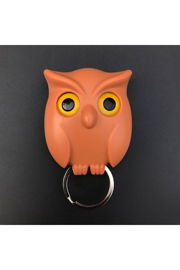Key Holder Cute Owl Wall Key Holder, Magnetic Night Owl Keying Holder with Automatic Open Close Eyes Owl Key Hooks Wall Mounted