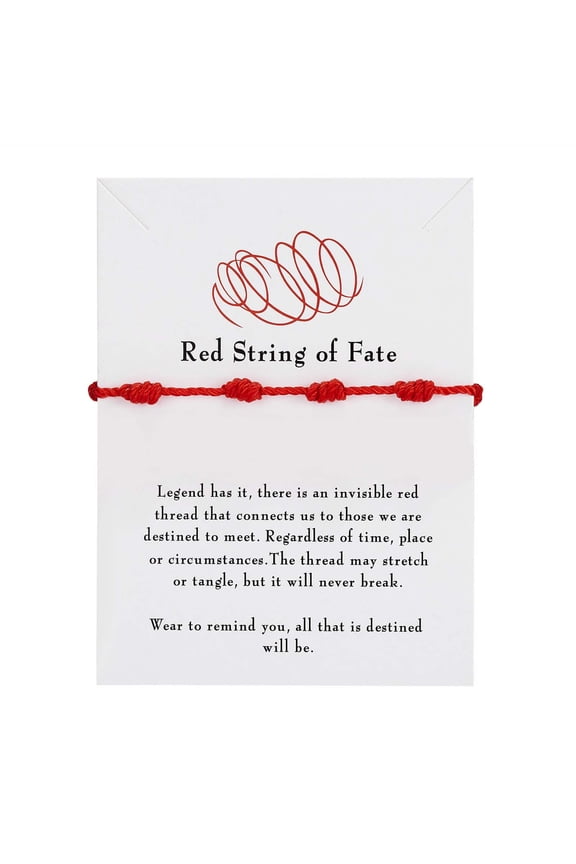 Knotted Red Rope Bracelet Length Lovers Paper Card Bracelet Bracelet