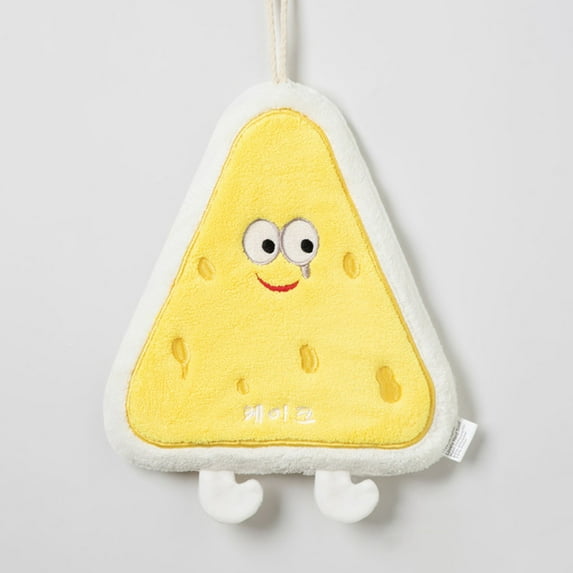 Weloille Korean Version Cute Handkerchief Hanging Style Kitchen Hand Wiping Quick Drying Cloth Three-layer Thickened Coral Velvet Towel Handkerchief