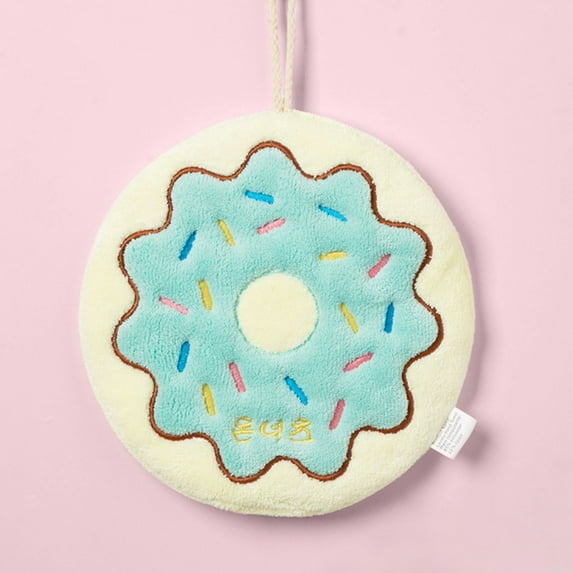 Weloille Korean Version Cute Handkerchief Hanging Style Kitchen Hand Wiping Quick Drying Cloth Three-layer Thickened Coral Velvet Towel Handkerchief