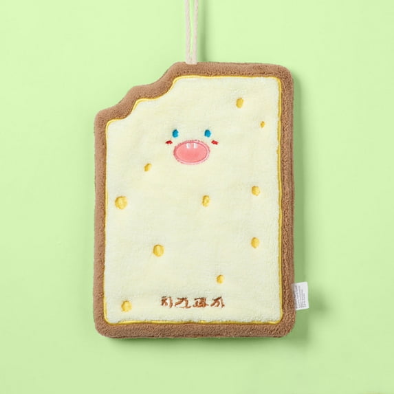 Weloille Korean Version Cute Handkerchief Hanging Style Kitchen Hand Wiping Quick Drying Cloth Three-layer Thickened Coral Velvet Towel Handkerchief