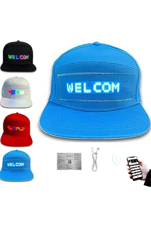 LED Hat Cap Display Message Bluetooth Editable Cool Hat for Party
