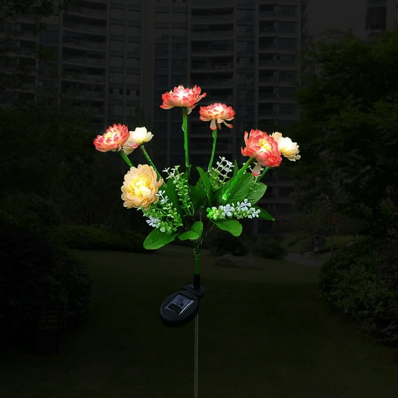 Weloille LED Snow Lotus Garden Lamp Outdoor Garden Lamp Power Yard s Route Wedding Lights