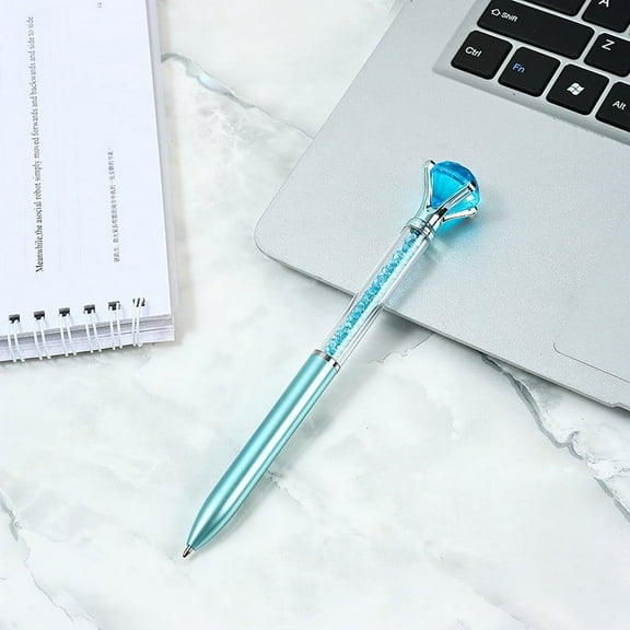 Weloille Large Diamond Ballpoint Pen, Colorful Crystal Flash Pen, Rotating Color Advertising Oil Pen
