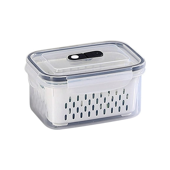 Weloille Leakproof Food Storage Containers With Removable Colander - Dishwasher & Microwave Safe Produce Containers Keep Fruits, Vegetables, Berry, Meat Fresh Longer 800ml