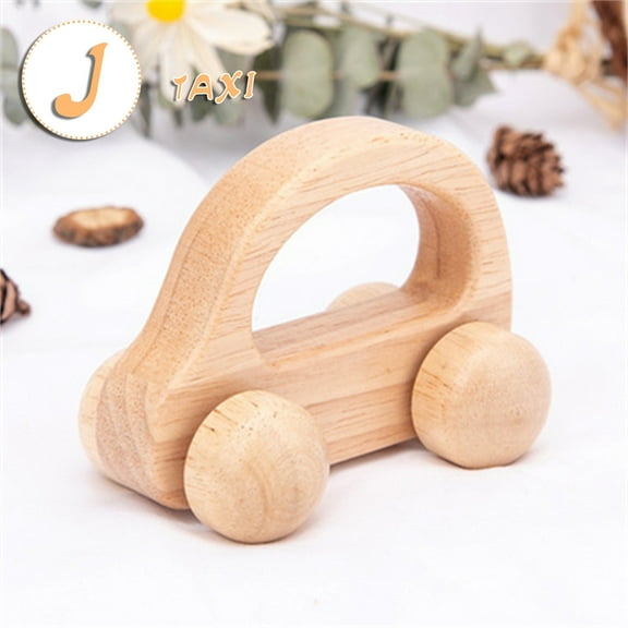 Weloille Let's Make Wooden Car Toys Wood Rattle Toy Cars Wood Eco Toy Car
