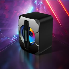 Weloille Light Emitting Computer Speaker USB Mobile Phone Laptop Desktop Mini Speaker Hifi Stereo Sound Cable Subwoofer Computer Audio for Windows PC pad Smartphone Tablet MP3