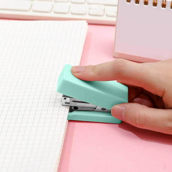 Weloille Macaron Color Mini Stapler,Small Cute Stapler for Desk,Gift for Student or Office Use