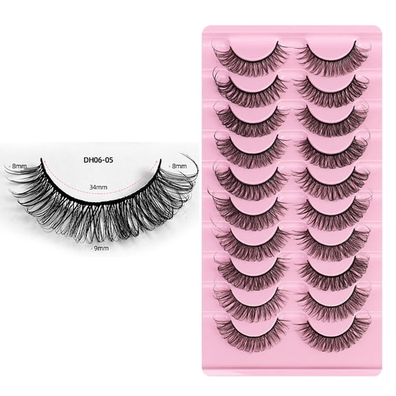 Weloille Magnetic Eyelashes - 10 Pairs Premium 3D Natural Look Reusable Eyelashes, Strong Magnetic Eyeliner and Lashes Set
