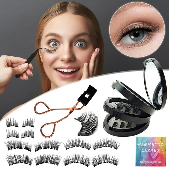 Weloille Magnetic False Eyelash Strap Clip Set Eyelash Natural Magnetic Suction Eyelash