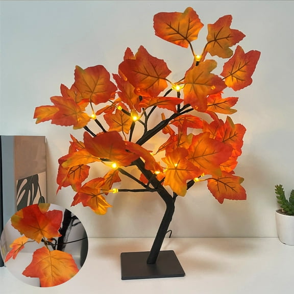 Weloille Maple Tree Light USB Decorative Light with Switch, Soft Warm Glow Night Light, Energy Saving Eye Protection Bedside Ambient Lamp for Bedroom Living Room Holiday Party Decor